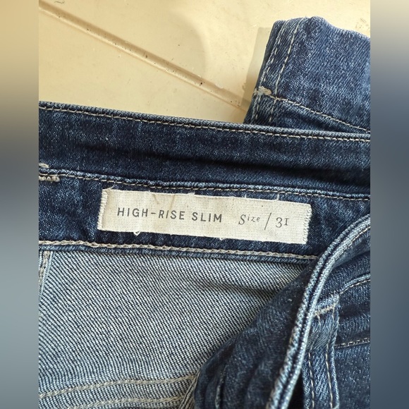 Anthropologie $128 Pilcro Ultra High-Rise Slim Utility Jeans size 31 denim dark - Picture 7 of 9